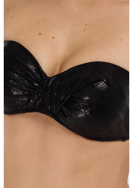 4600 Parlak Siyah Straplez Bikini Takımı modelleri