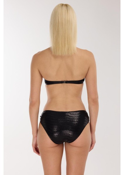 4600 Parlak Siyah Straplez Bikini Takımı fırsatları