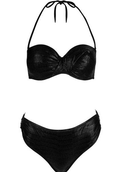 4600 Parlak Siyah Straplez Bikini Takımı indirimleri