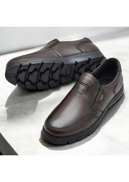 TAB1645-S Kışlık Tam Ortopedik Taban %100 Hakiki Deri Bağcıksız Erkek Ayakkabı Kauçuk Kaymaz Taban fiyatları