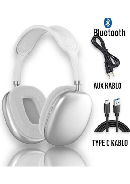 P9 Air Pro Max Kablosuz 5.0 Mikrofonlu Sd Kart Girişli Aux Kablolu Bluetooth Kulaklık