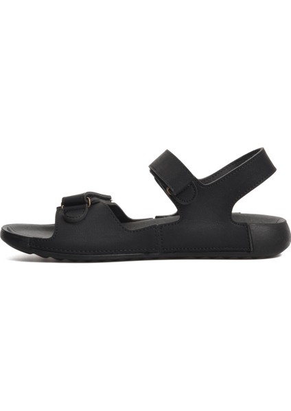 Siyah Erkek Düz Sandalet