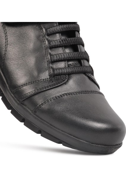 Siyah Kadın Deri Düz Rahat Günlük Ayakkabı modelleri