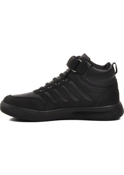 Siyah Füme Çocuk Uzun Boğazlı Hi Sneaker Spor Ayakkabı