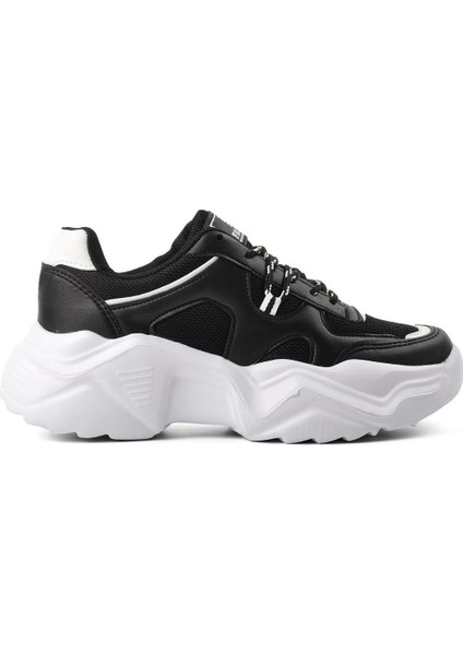 Siyah Beyaz Kadın Spor Ayakkabı Sneaker