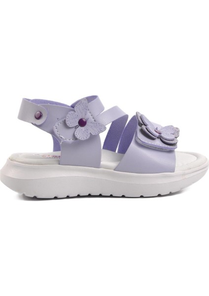 Lila Kız Çocuk Düz Sandalet