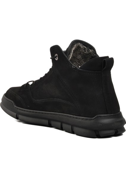 Siyah Nubuk Deri Sneaker Erkek Bot