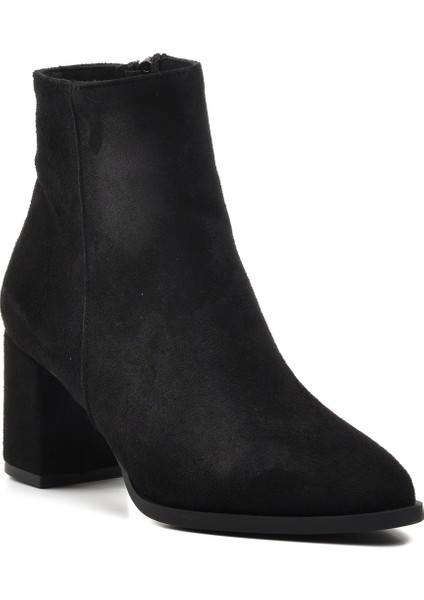 Siyah Süet Kadın Topuklu Bot modelleri
