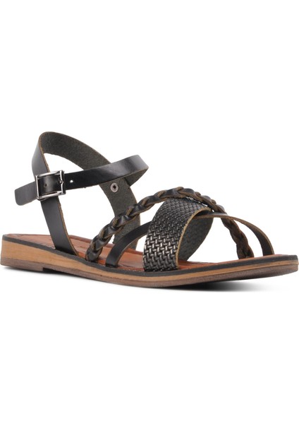 Siyah Kadın Düz Sandalet modelleri