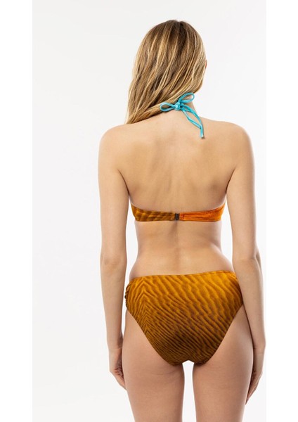 4600 Kahve Mavi Desenli Straplez Bikini Takımı modelleri