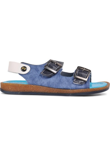 Lacivert Mavi Comfort Erkek Çocuk Düz Sandalet