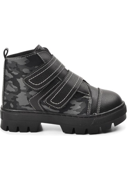 Siyah Kamuflaj Unisex Çocuk Bot