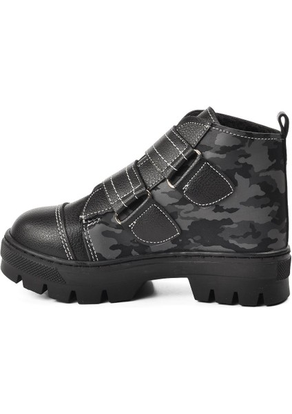 Siyah Kamuflaj Unisex Çocuk Bot