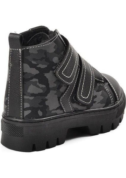 Siyah Kamuflaj Unisex Çocuk Bot