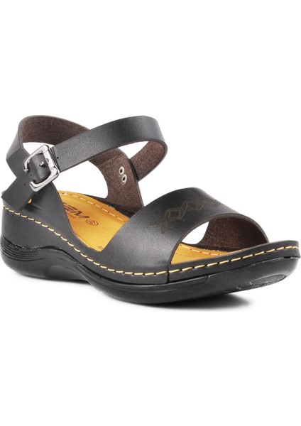 Siyah Kadın Düz Sandalet modelleri