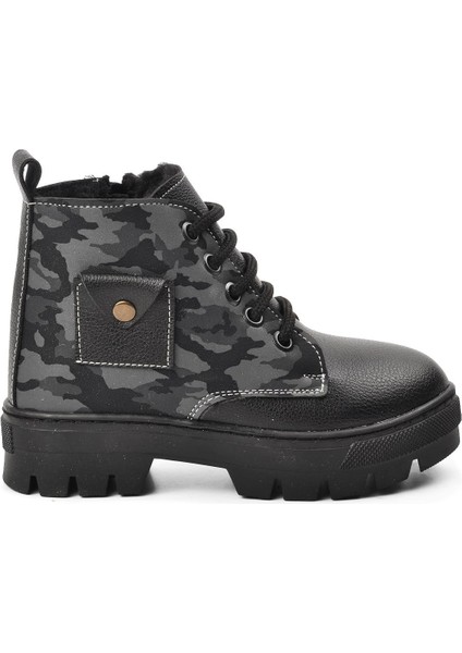 Siyah Kamuflaj Çocuk Bot Aspor