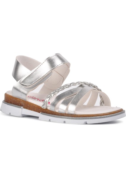 Gümüş Gri Ortopedik Kız Çocuk Sandalet modelleri