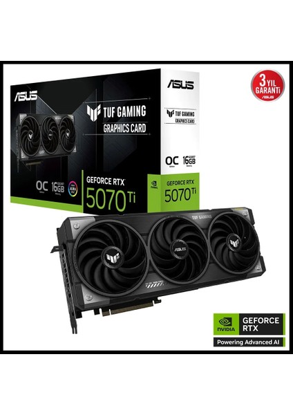 TUF-RTX5070TI-O16G-GAMING, 16GB, 256BIT, Gddr7, 2xhdmı, 3xdp Gamıng Ekran Kartı