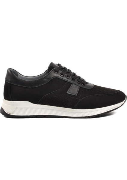 Siyah Nubuk Beyaz Erkek Sneaker Ayakkabı