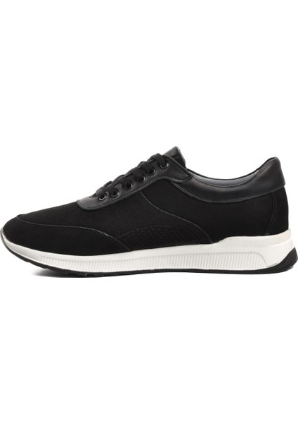 Siyah Nubuk Beyaz Erkek Sneaker Ayakkabı