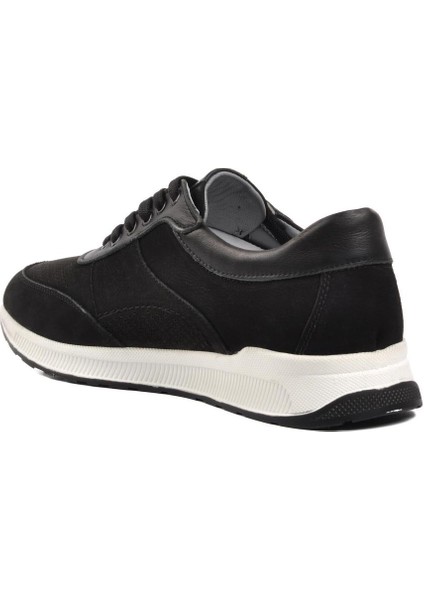 Siyah Nubuk Beyaz Erkek Sneaker Ayakkabı