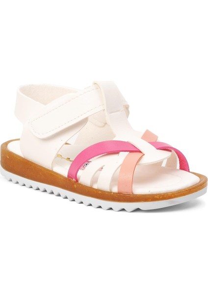 Beyaz Fuşya Ortopedik Kız Çocuk Sandalet modelleri