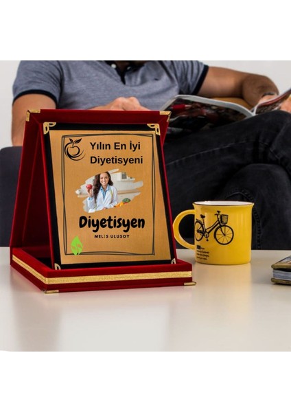 Diyetisyenlere Özel Tasarımlı Fotoğraflı Hediye Plaket modelleri