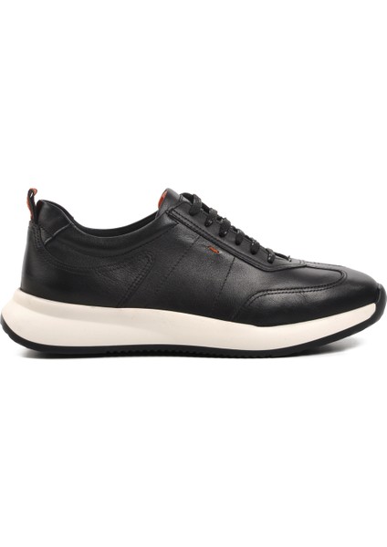 Siyah Deri Erkek Sneaker Ayakkabı