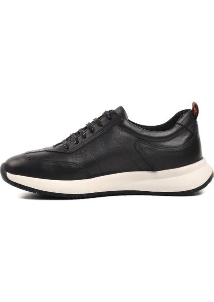 Siyah Deri Erkek Sneaker Ayakkabı
