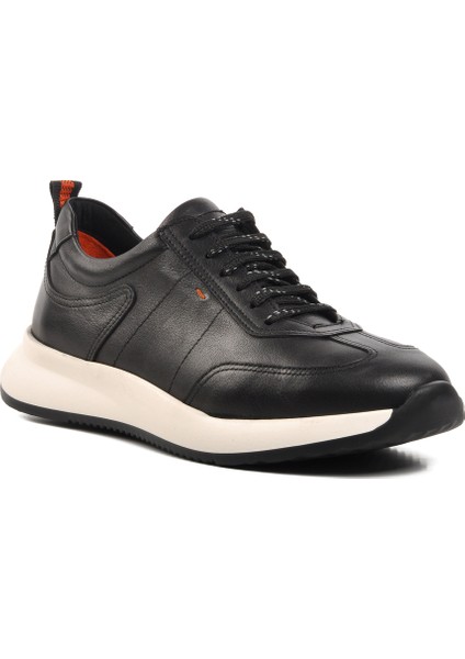 Siyah Deri Erkek Sneaker Ayakkabı