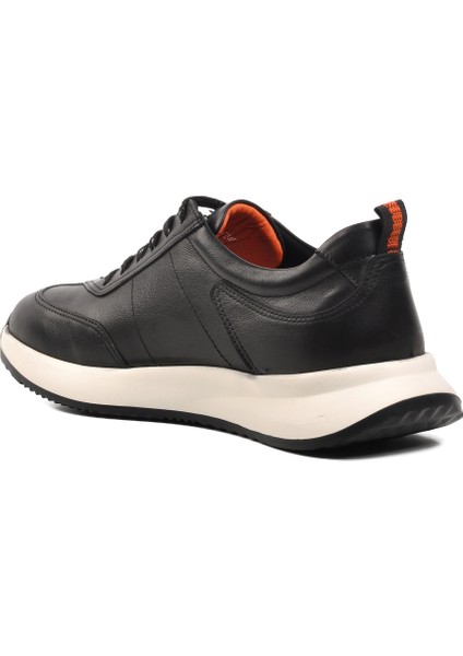 Siyah Deri Erkek Sneaker Ayakkabı