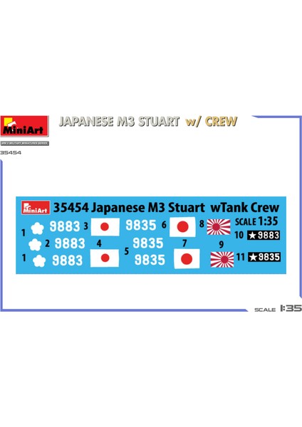 35454 1:35 Japon M3 Stuart, Mürettebatla Birlikte