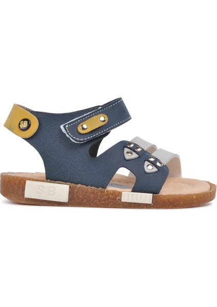 Lacivert Hardal Comfort Erkek Çocuk Düz Sandalet