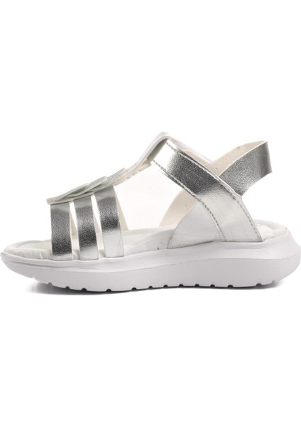 Gümüş Gri Kız Çocuk Düz Sandalet fiyatları