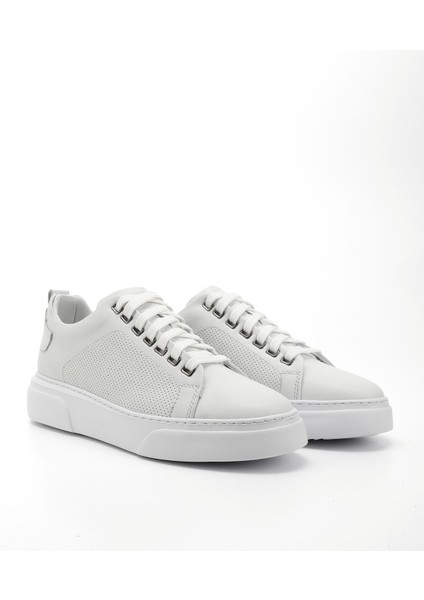 Erkek Beyaz Bağcıklı Hakiki Deri Sneaker fiyatları