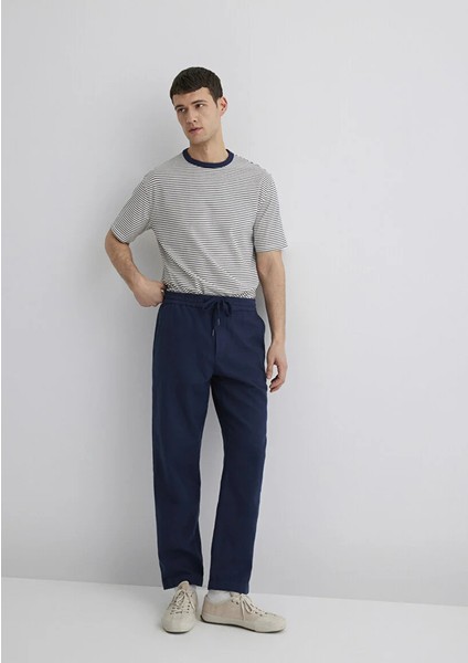 Erkek Lacivert M0010447-70488 Dokuma Pantolon modelleri