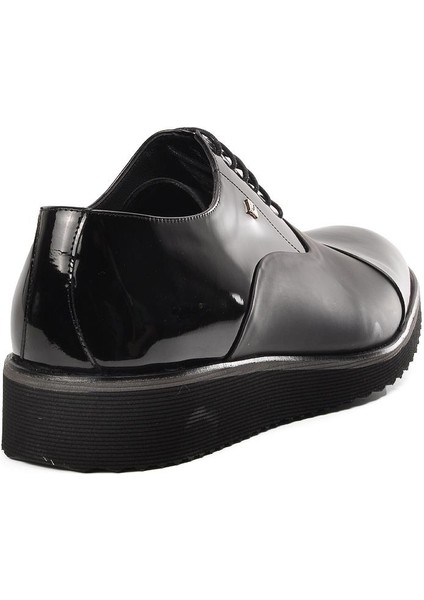 Siyah Rugan Mat Siyah Hakiki Deri Erkek Klasik Ayakkabı fırsatları