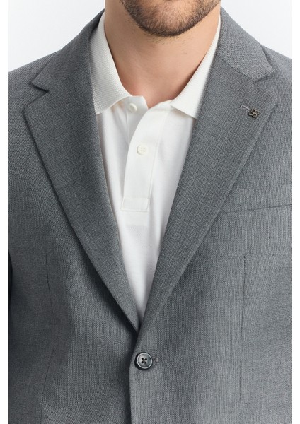 Serardo Erkek Grey Yarım Astarlı Kapak Cepli Ilkbahar-Yaz Spor Blazer Ceket fiyatları