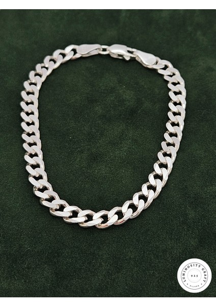 5mm Gurmet 925 Ayar Gümüş Kadın Unisex Zincir Bileklik