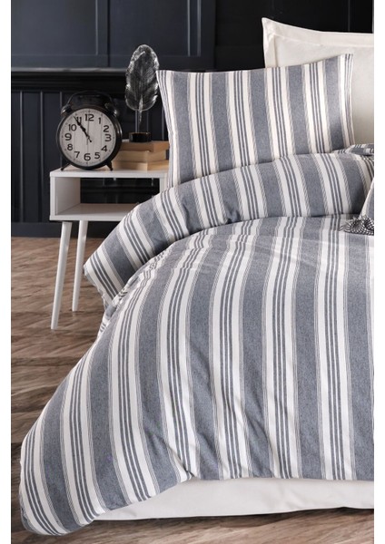 Modern Stripe Nevresim Takımı Tek Kişilik Gentletouch Antrasit