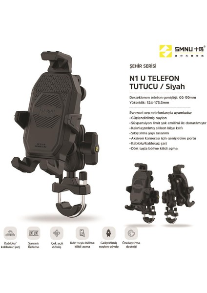 Smnu N1 Telefon Tutucu Siyah