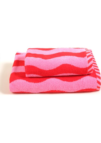 Tabea - Pamuk %100 Pamuk El Havlusu 30X50 cm Pembe - Kırmızı