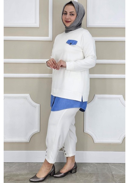 Kadın Kot Kombinli Düğme Detaylı Tesettür Tunik fiyatları