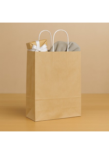 Roll-Up Kraft Çanta Naturel Orta Boy 25x31cm 25li fiyatları