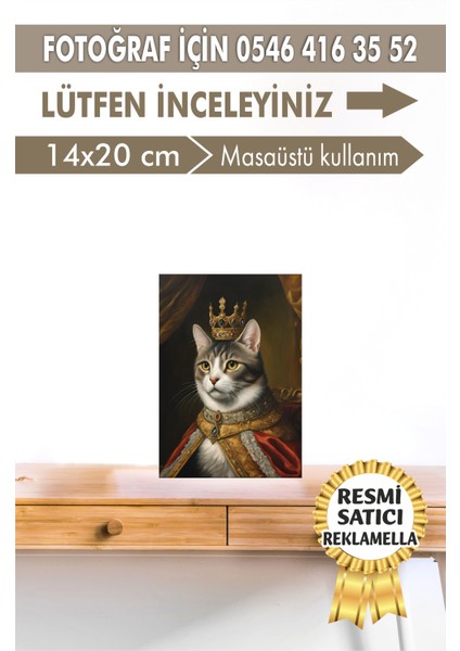 No:47 Kişiye Özel Tasarım Evcil Hayvan Tablosu Patili Hediyelik Kraliyet Kıyafetli Portresi