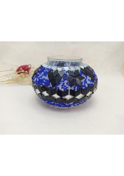 Mozaik El Işçiliği Orta Boy 10 cm Lamba Camı Başlığı Mavi fırsatları
