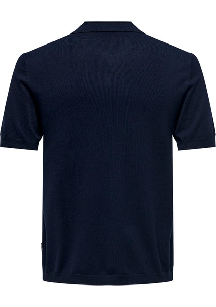 Erkek Regular Fit Polo Yaka Lacivert Triko T-Shirt - 22022219 indirimleri