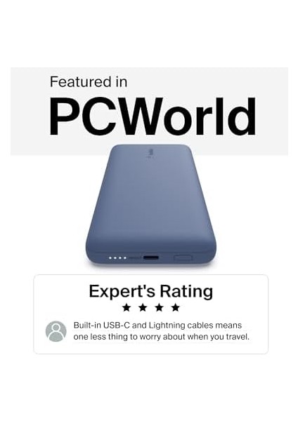 Boostcharge Plus 10000 Mah Kapasiteli Taşınabilir Powerbank, Mfı Sertifikalı 2 Adet Usb-C Kablo Bağlantı Noktası, 23W, Mavi