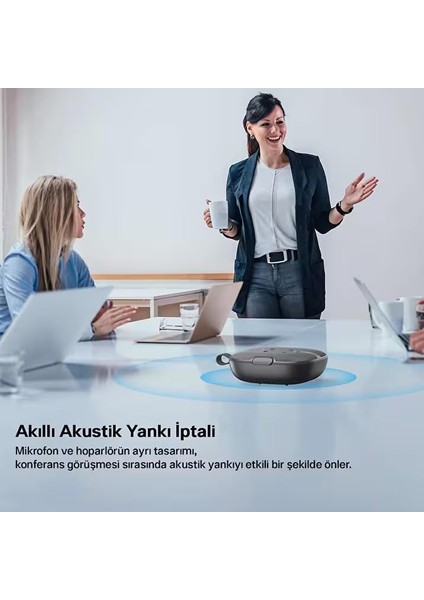Pure Voice 4 Mikrofonlu Konferans Görüşmeleri Için Gri Bluetooth Hoparlör