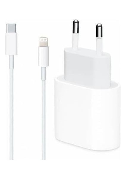 20W Pd Hızlı Şarj Cihazı+ Type-C To Lightning Kablo - Beyaz - Türkiye De Üretilmiştir.